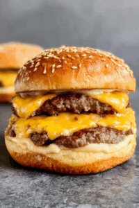 smash burger on the griddle