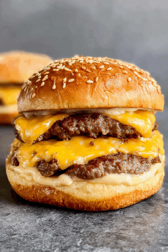 smash burger on the griddle