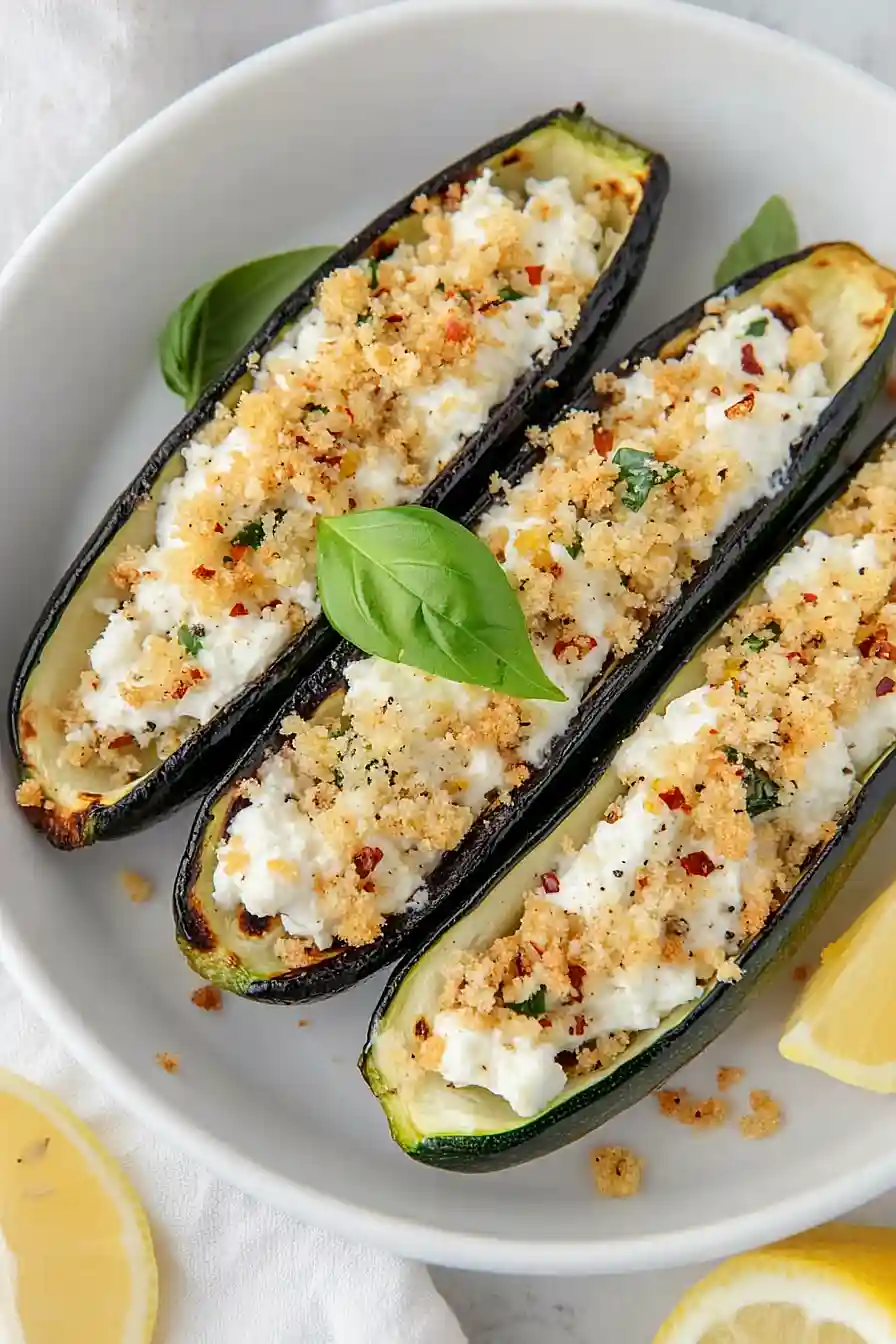 goat cheese zucchini boats 