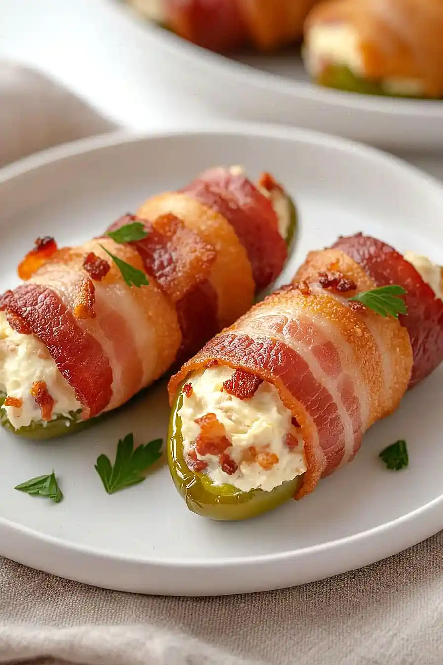 bacon wrapped cheese stuffed banana peppers