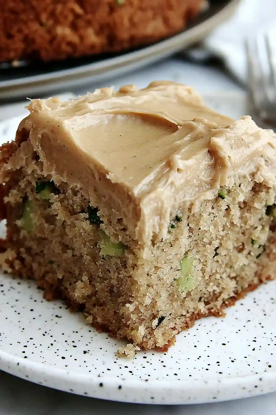 zucchini cake with brown sugar icing