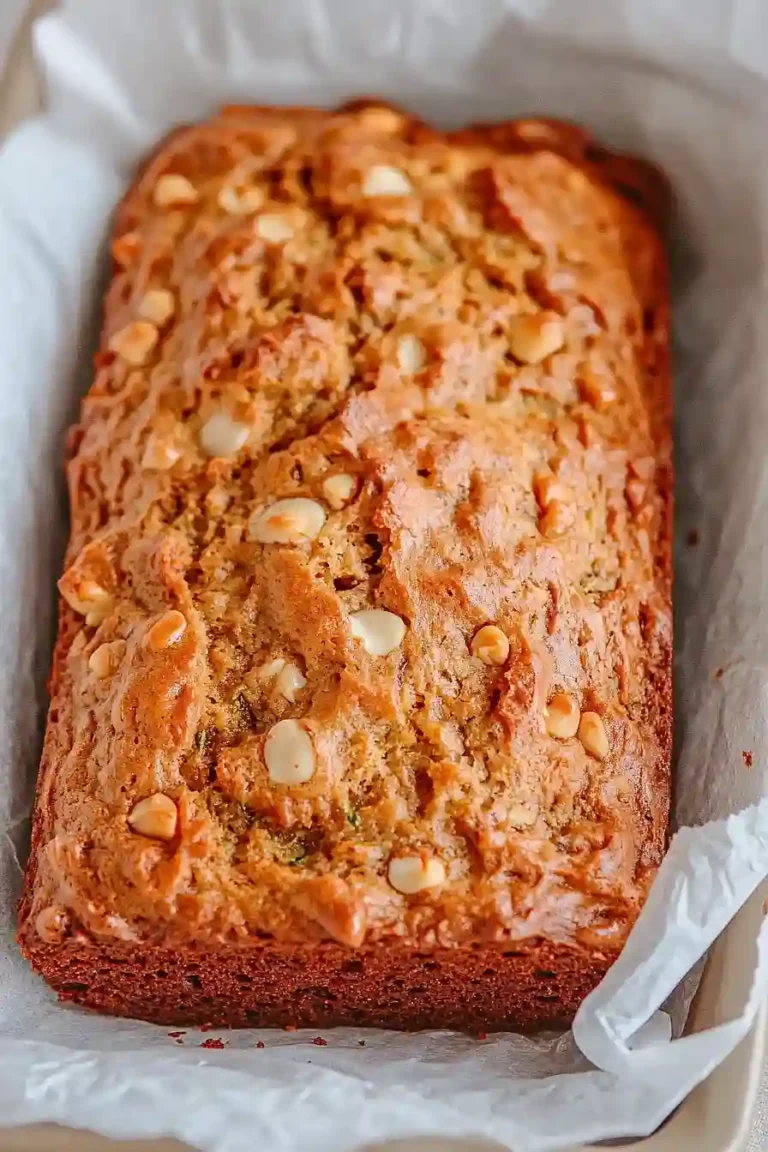 zucchini bread with white chocolate chips and macadamia nuts