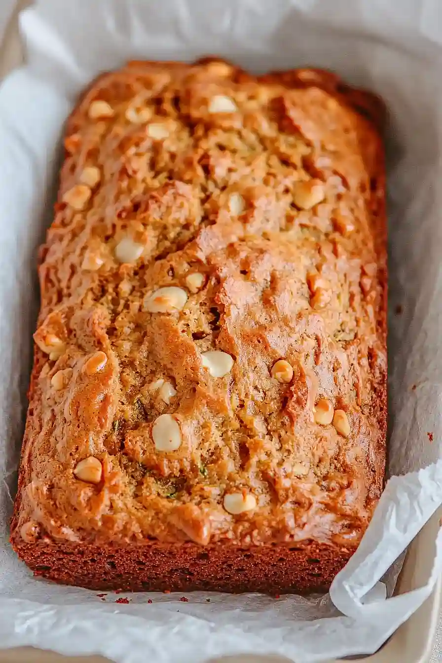 zucchini bread with white chocolate chips and macadamia nuts 