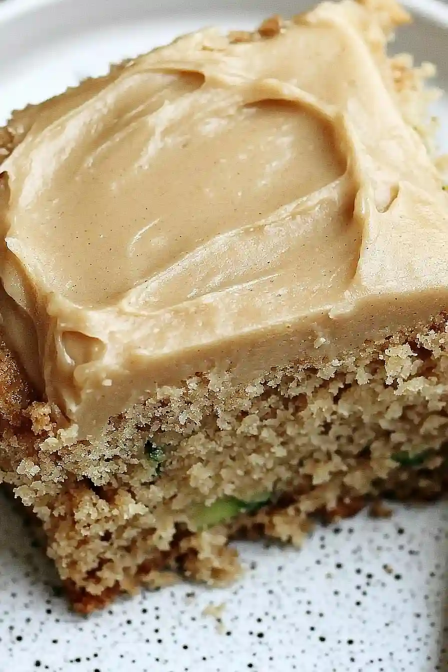 zucchini cake with brown sugar icing