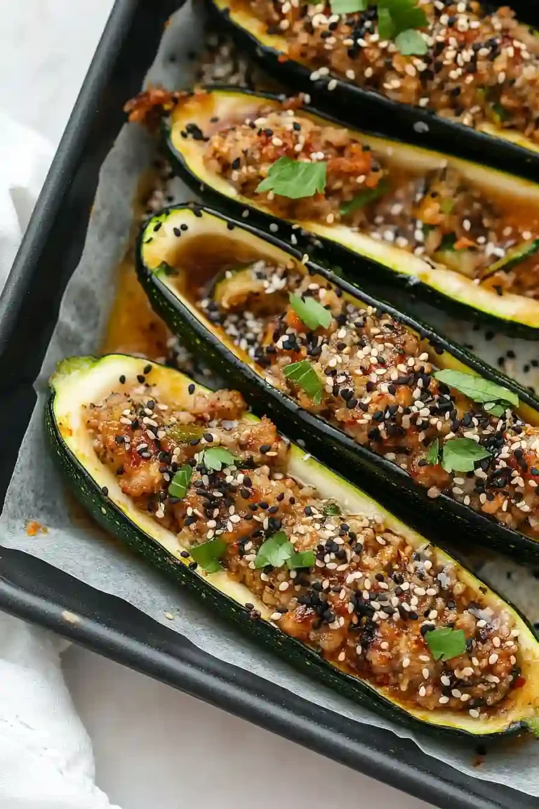 pork stuffed zucchini boats