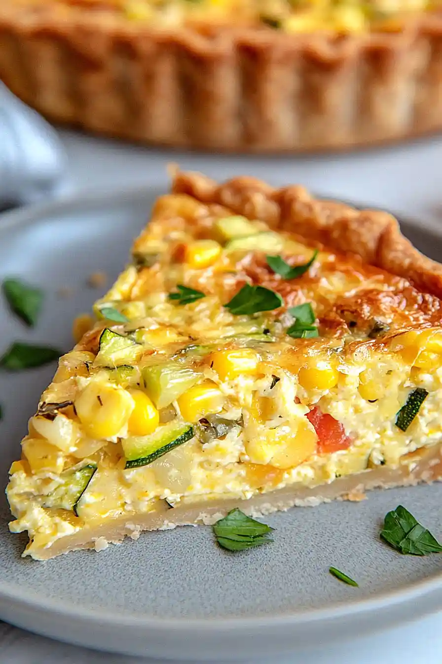 corn and zucchini quiche