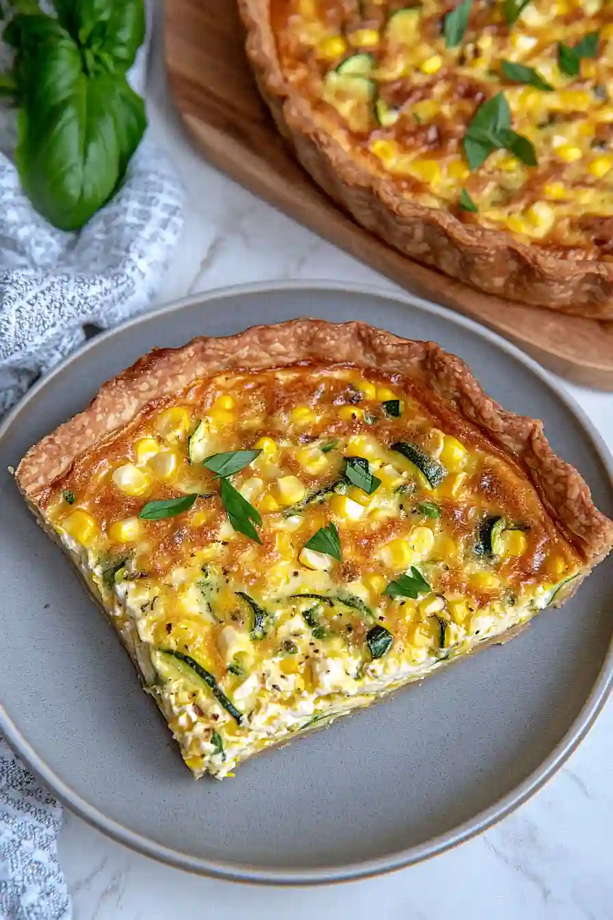 corn and zucchini quiche