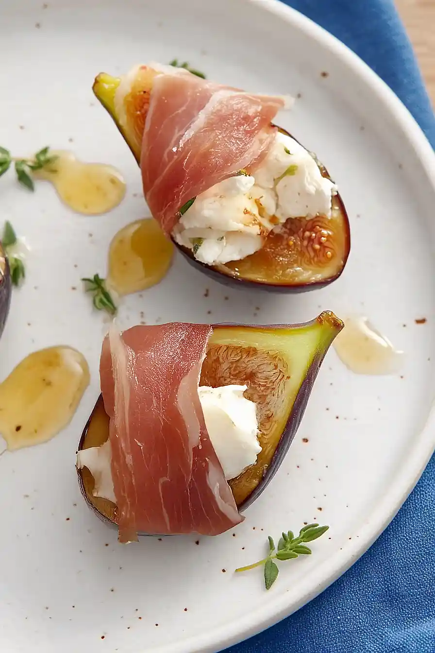 prosciutto wrapped figs with goat cheese