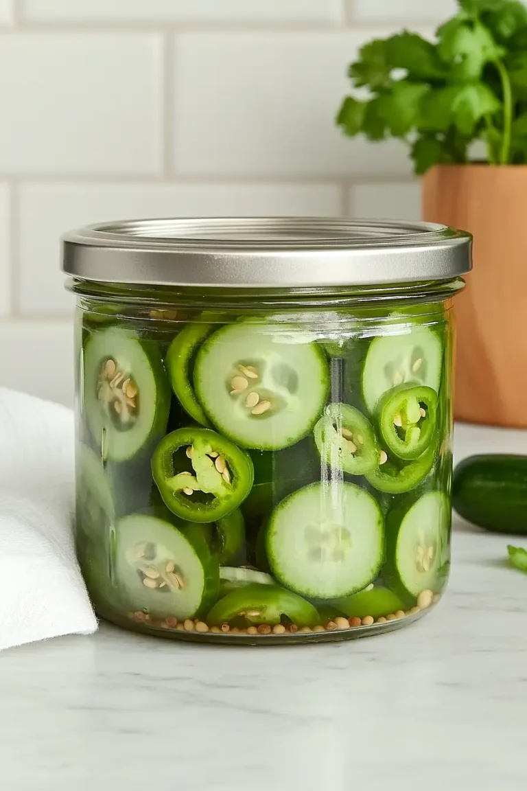pickled jalapeños and cucumbers