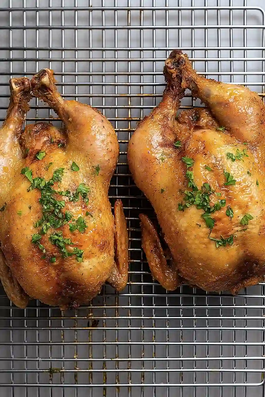 deep-fried cornish hens