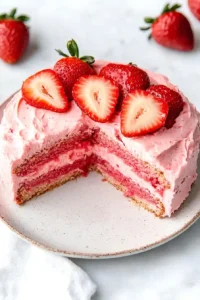 strawberry vintage cake