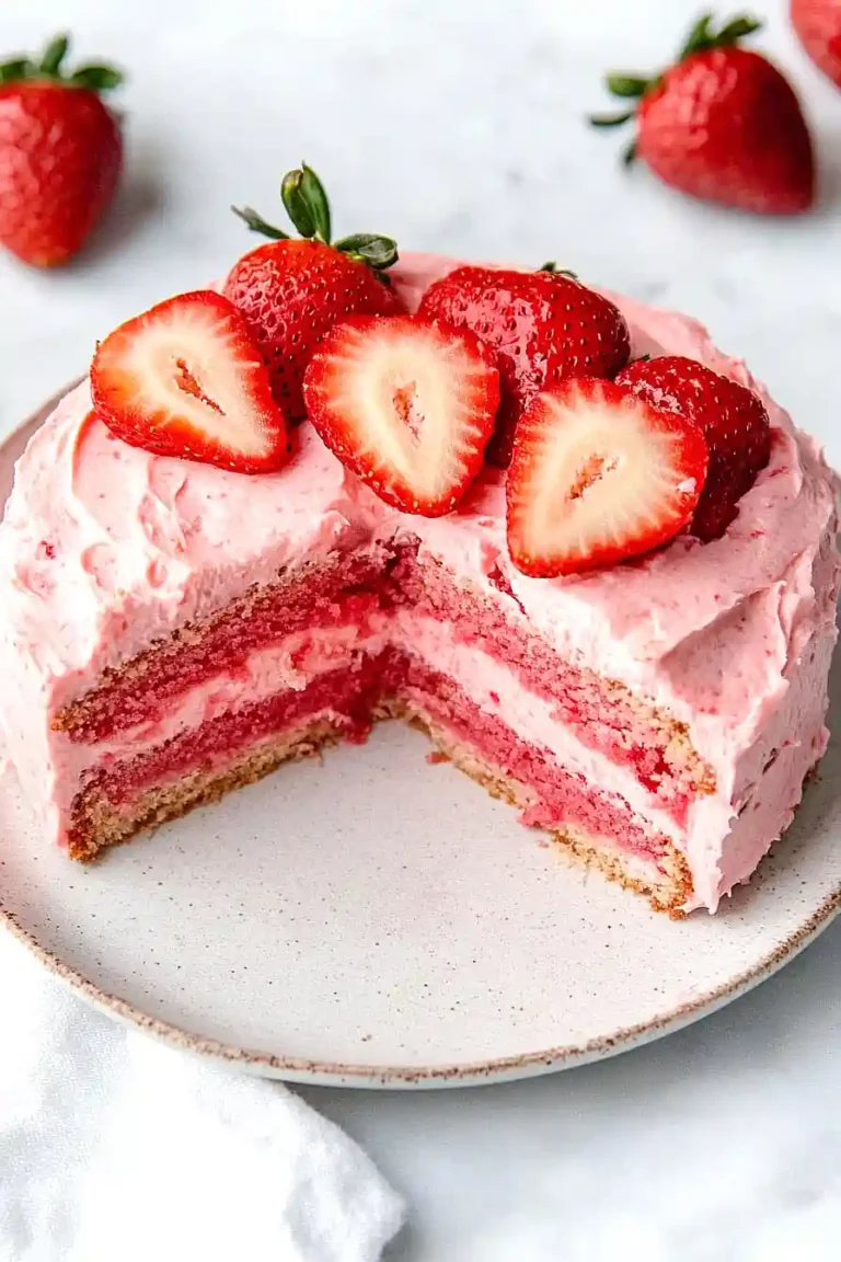 strawberry vintage cake