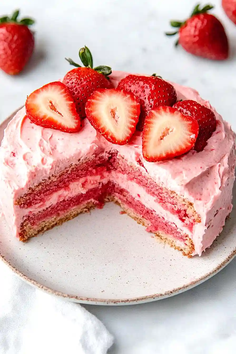 strawberry vintage cake