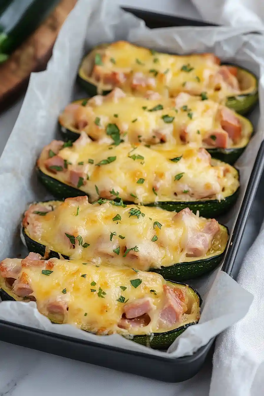 ham stuffed zucchini boats