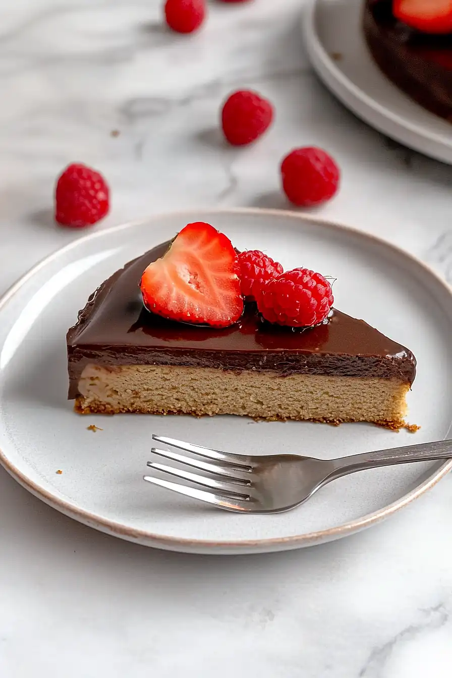 vanilla cake with chocolate ganache