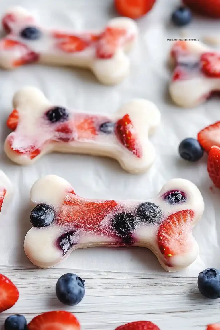 frozen yogurt and berry dog treats