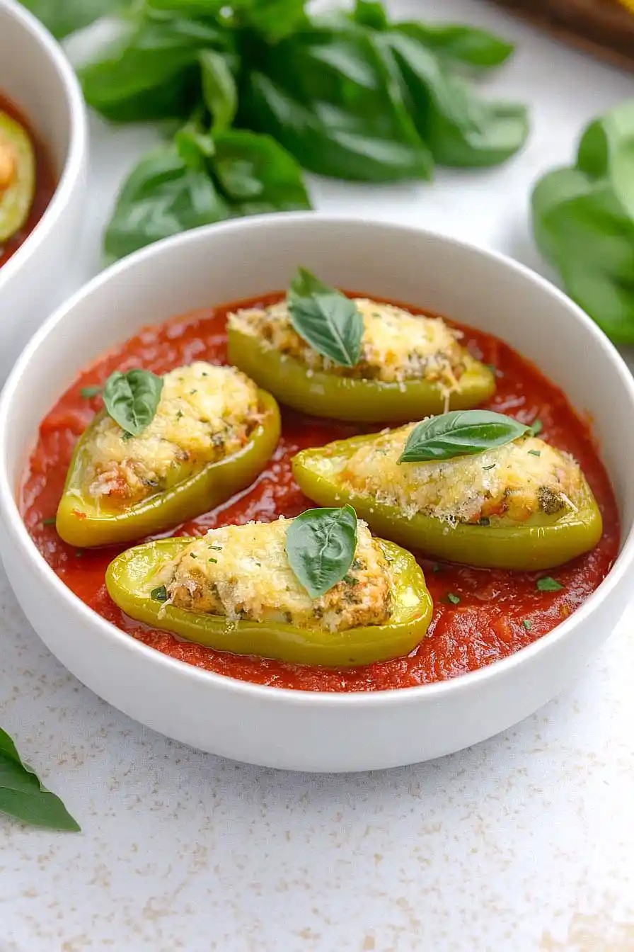 stuffed banana peppers with tomato sauce
