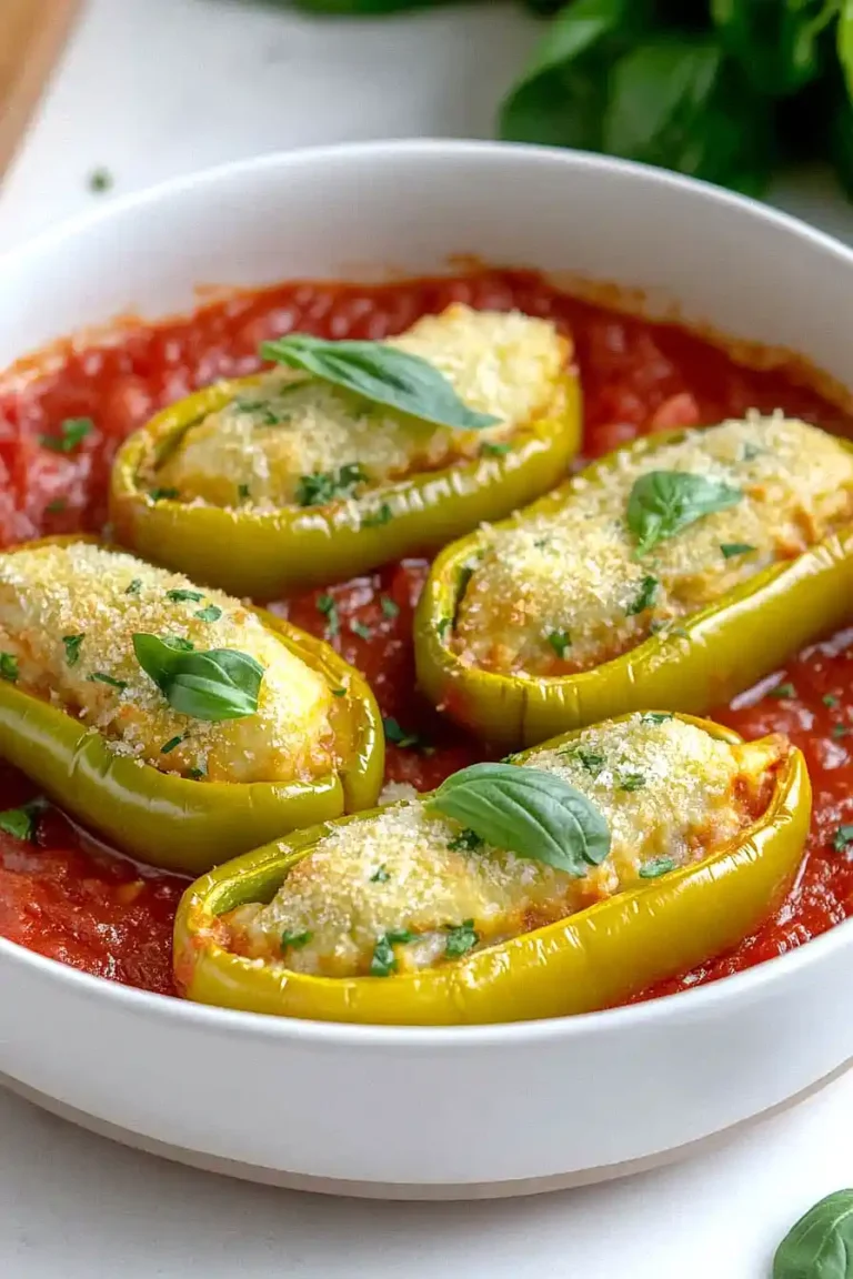stuffed banana peppers with tomato sauce
