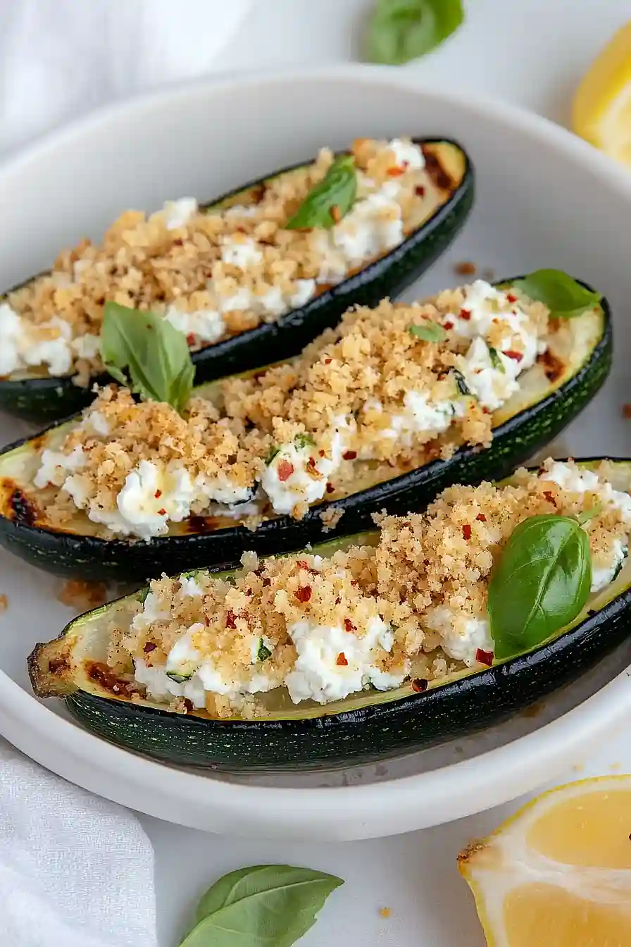goat cheese zucchini boats 