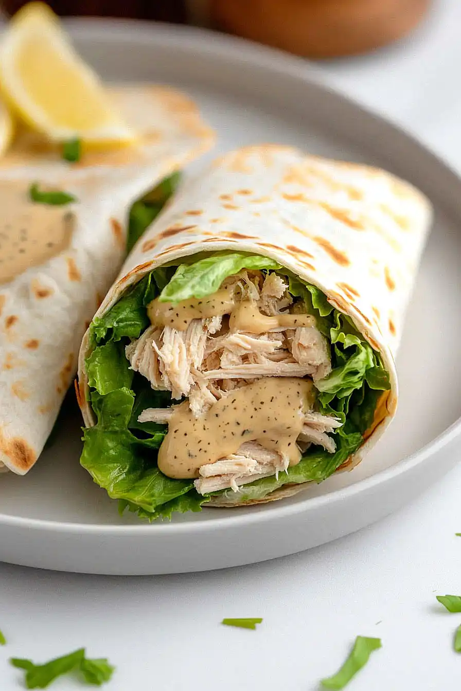 crockpot chicken caesar wraps