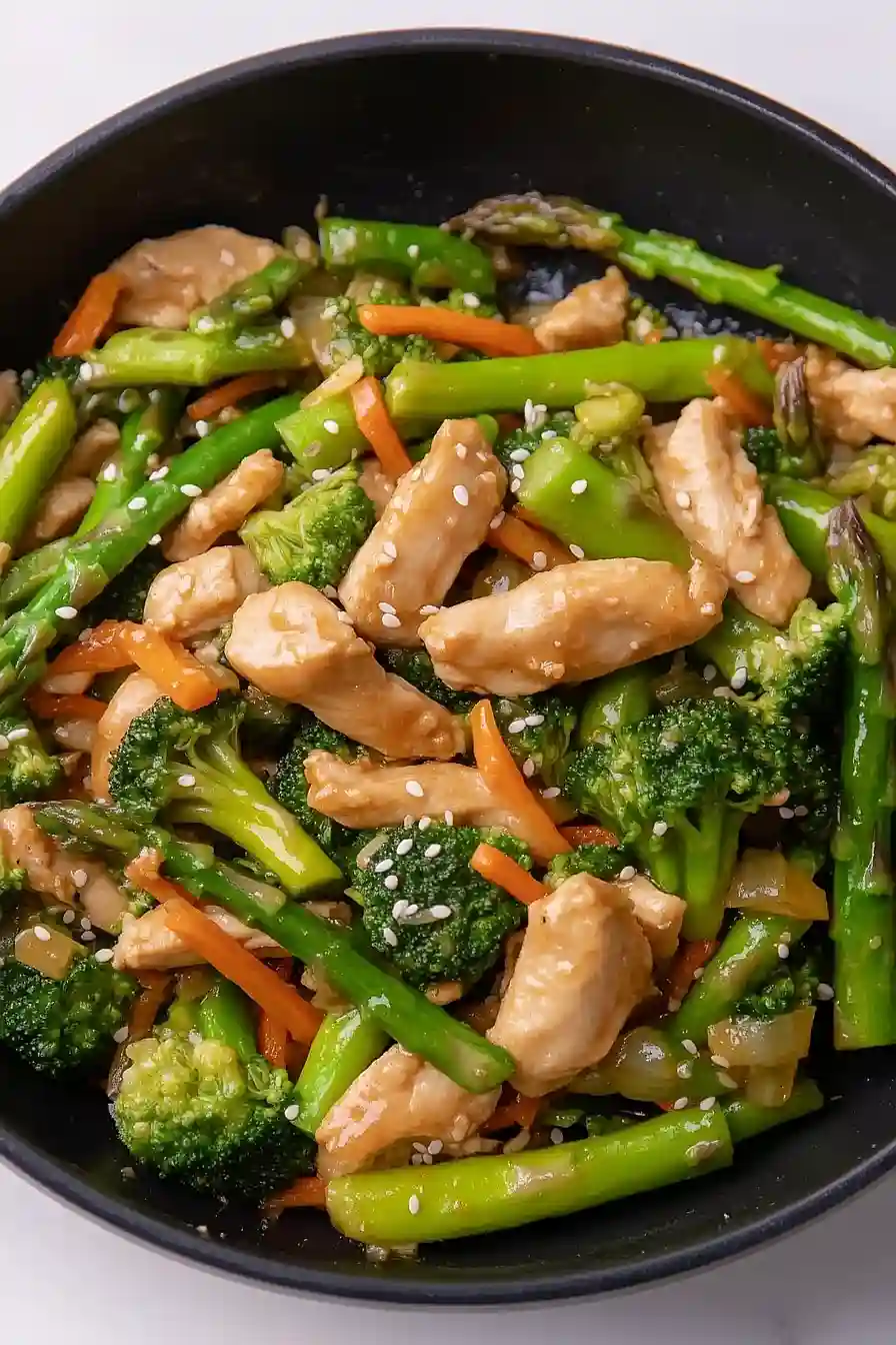 orange chicken and vegetable stir fry
