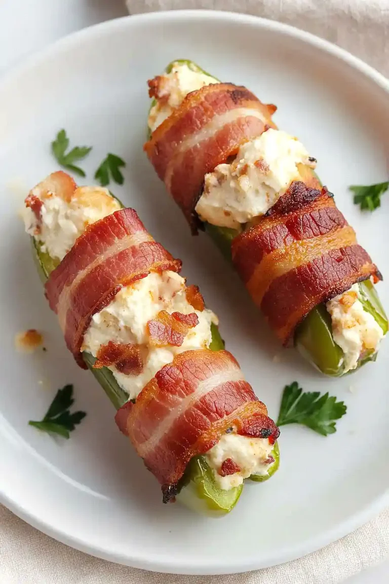 bacon wrapped cheese stuffed banana peppers