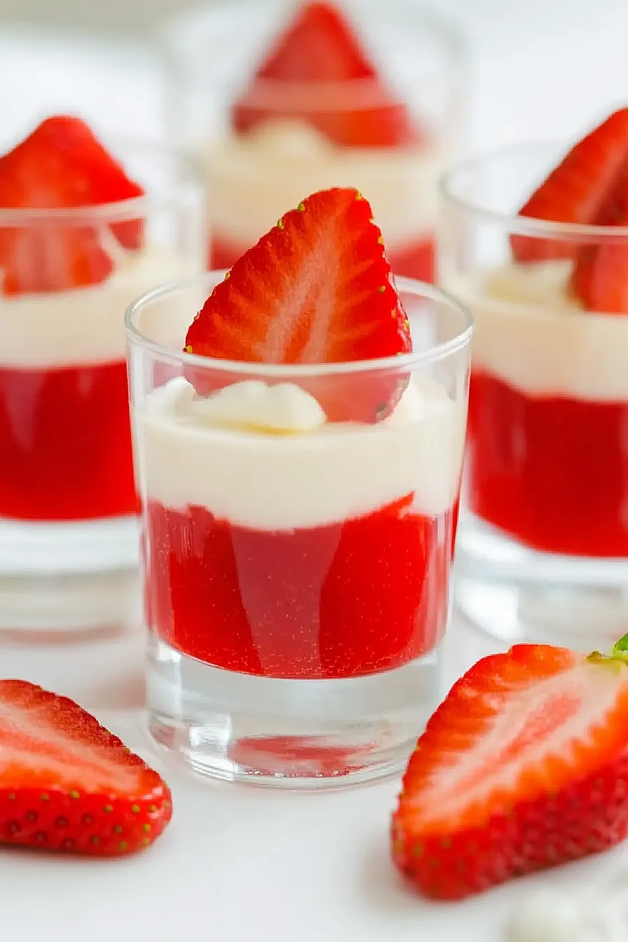 strawberry cheesecake jello shots