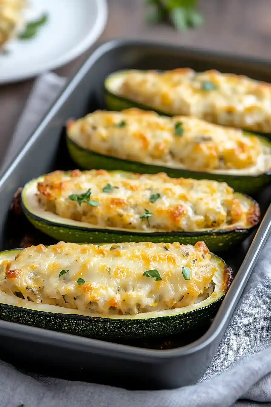 vegetarian stuffed zucchini boats