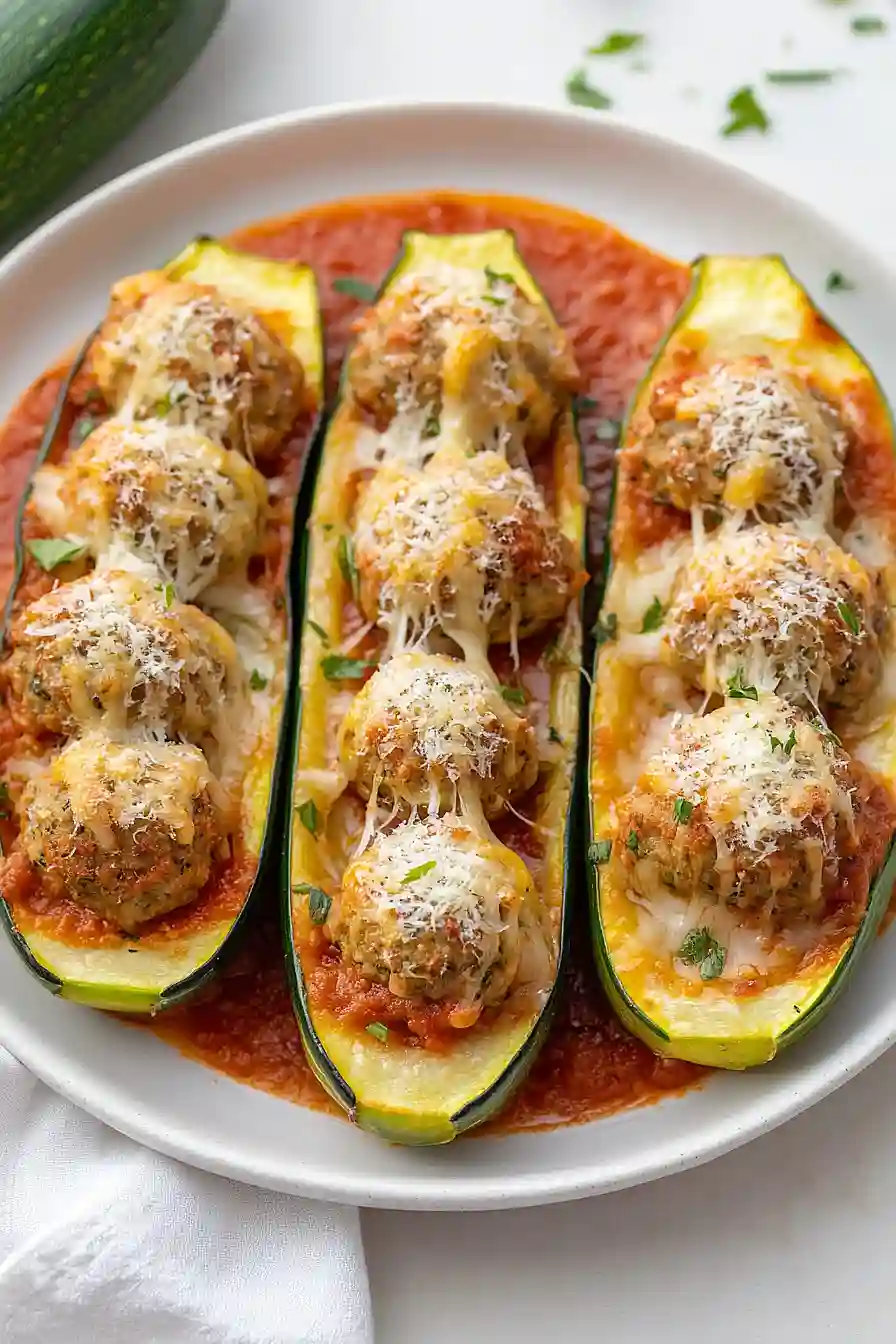 meatball stuffed zucchini boats