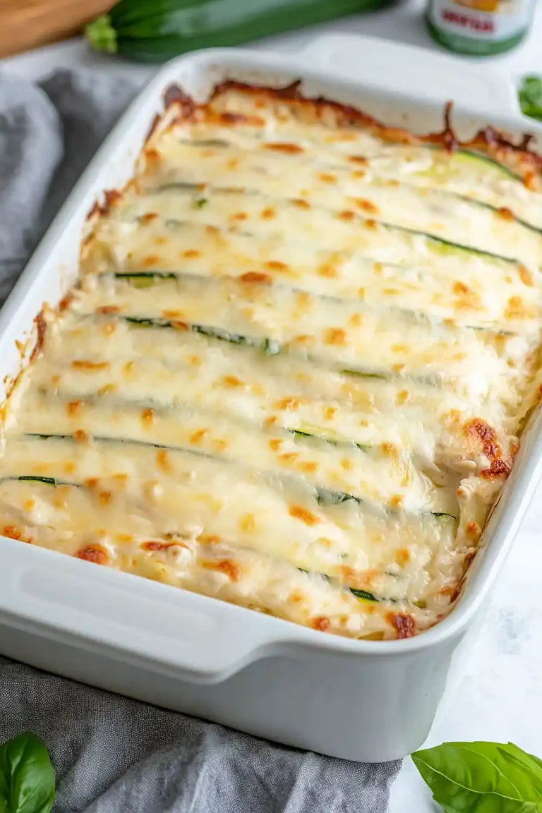 chicken alfredo zucchini lasagna