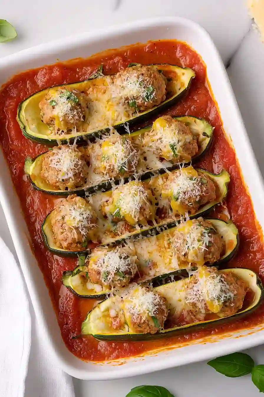 meatball stuffed zucchini boats