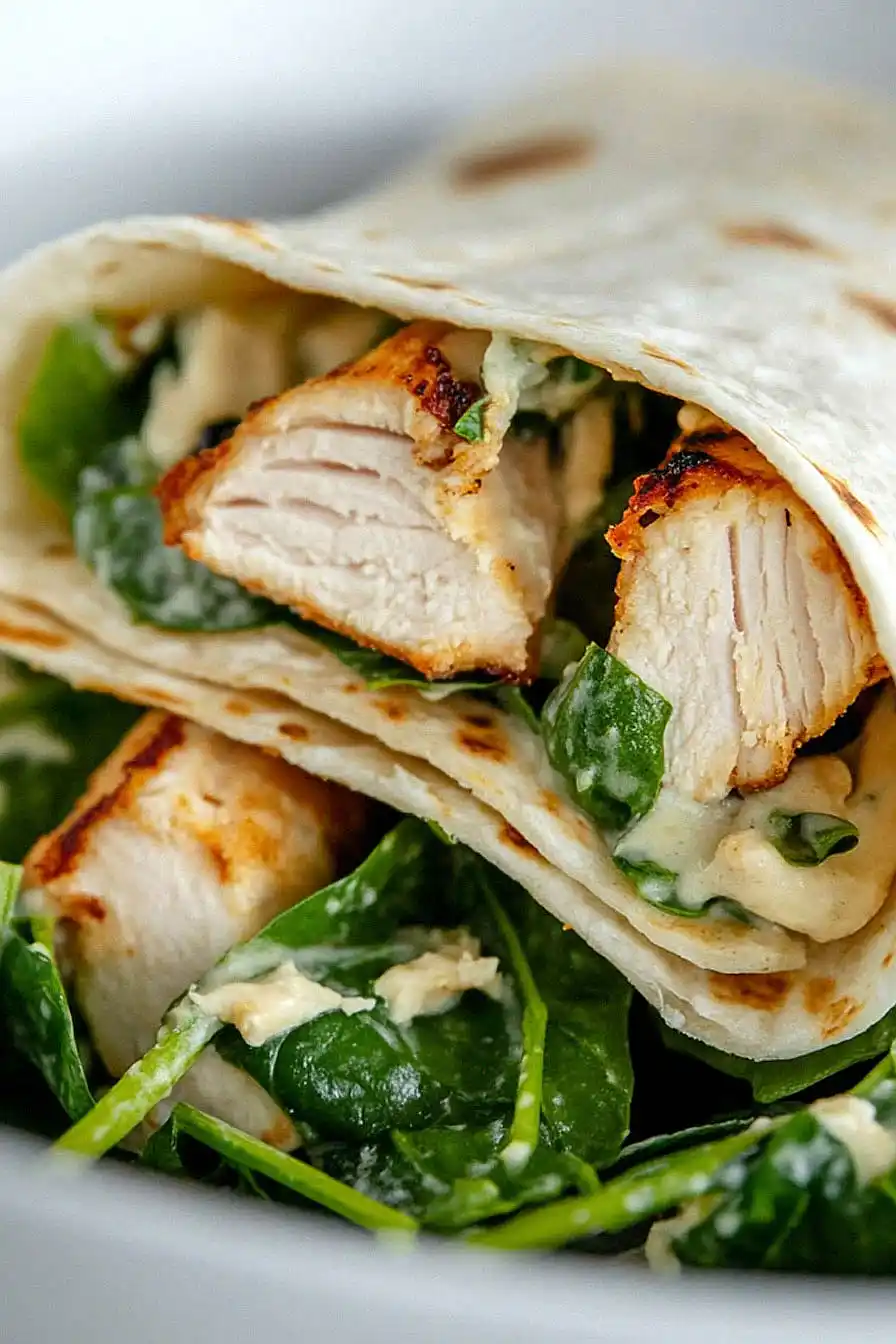 air fryer chicken caesar salad wraps 