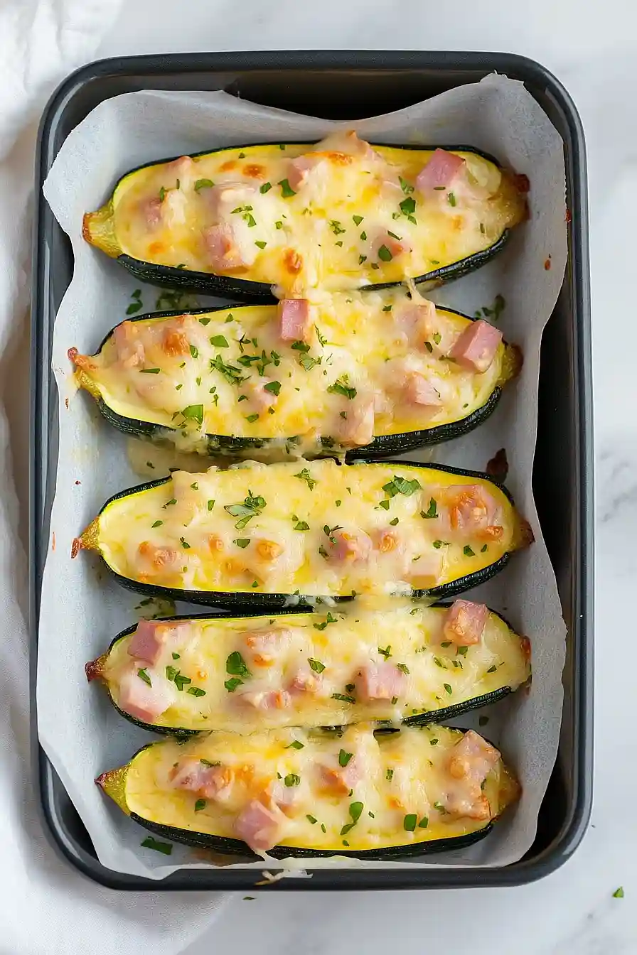 ham stuffed zucchini boats