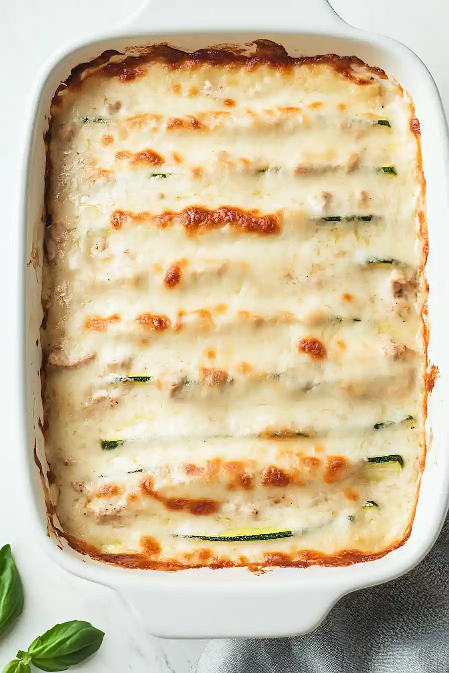 chicken alfredo zucchini lasagna