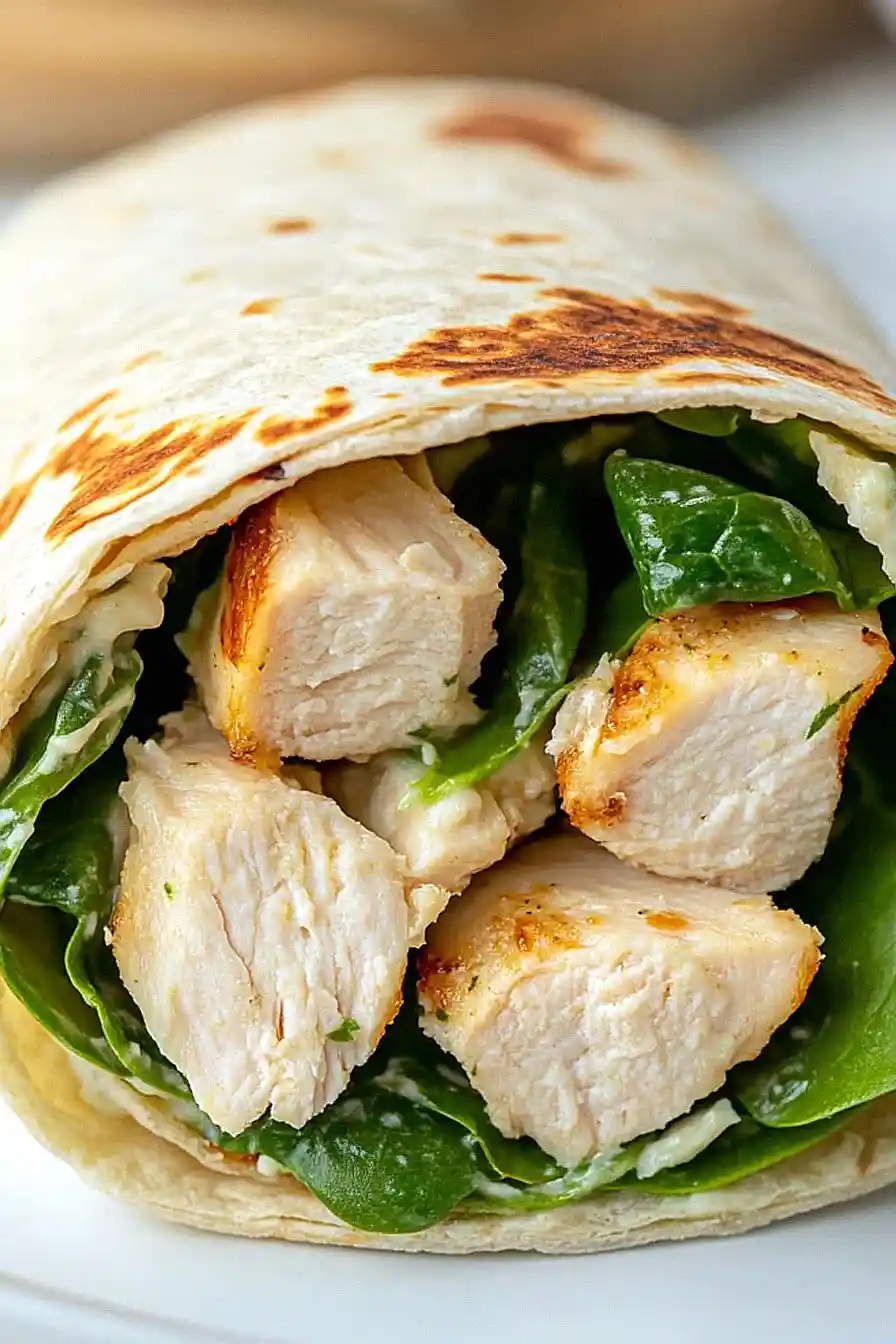 air fryer chicken caesar salad wraps 