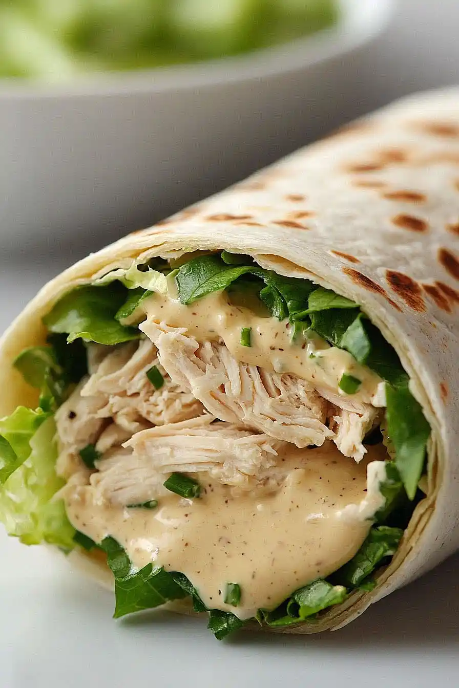 crockpot chicken caesar wraps