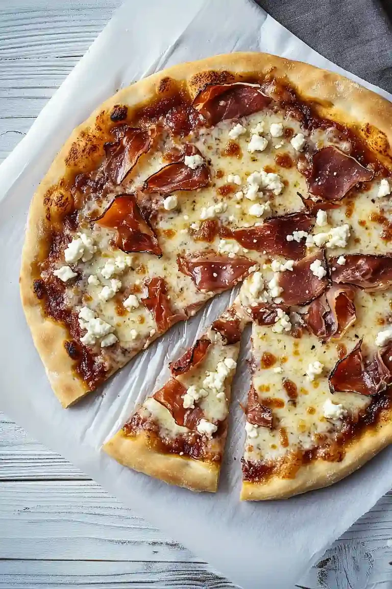 fig pizza with goat cheese and prosciutto