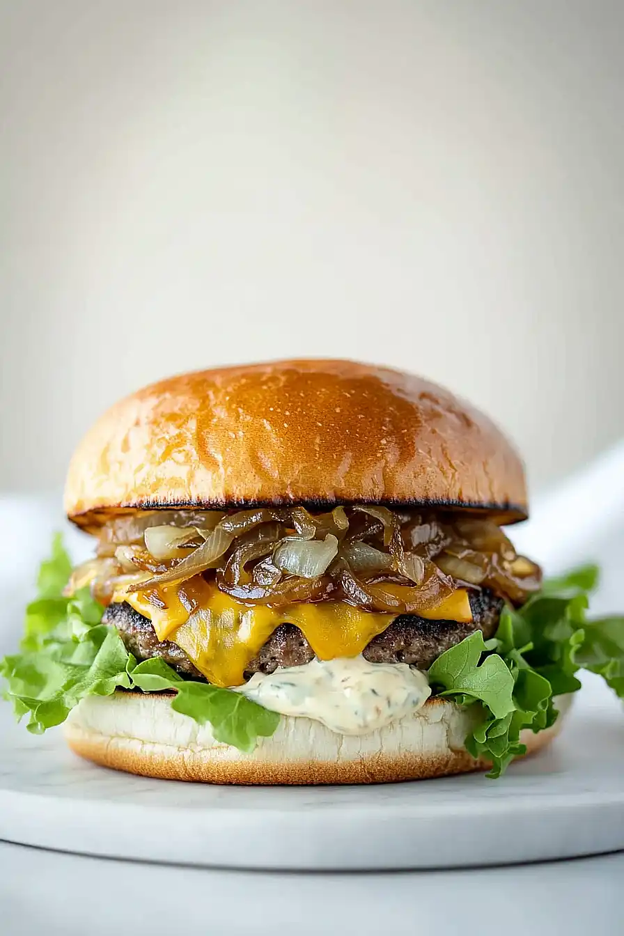 smash burger with aioli