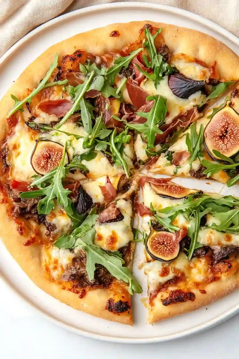 fig, prosciutto, and brie pizza