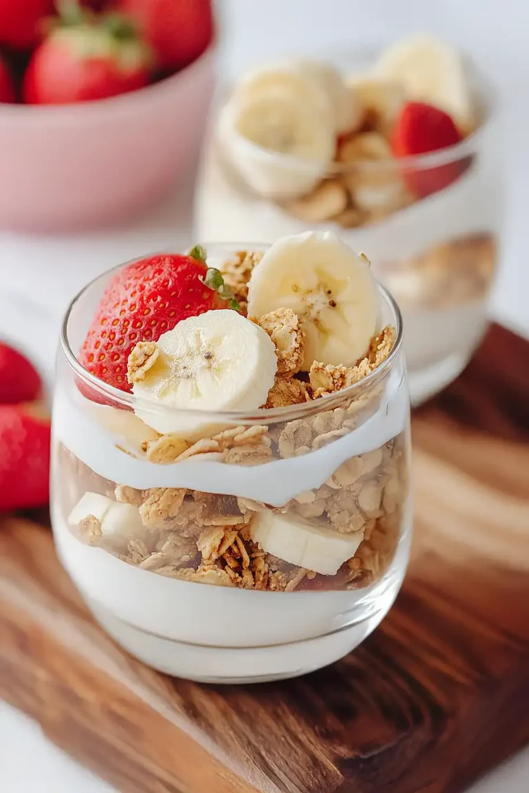 strawberry banana yogurt parfaits