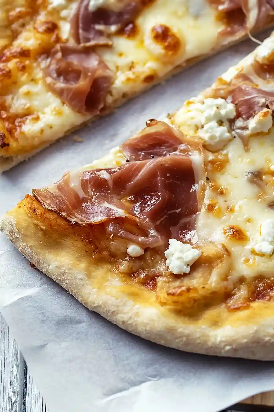 fig pizza with goat cheese and prosciutto