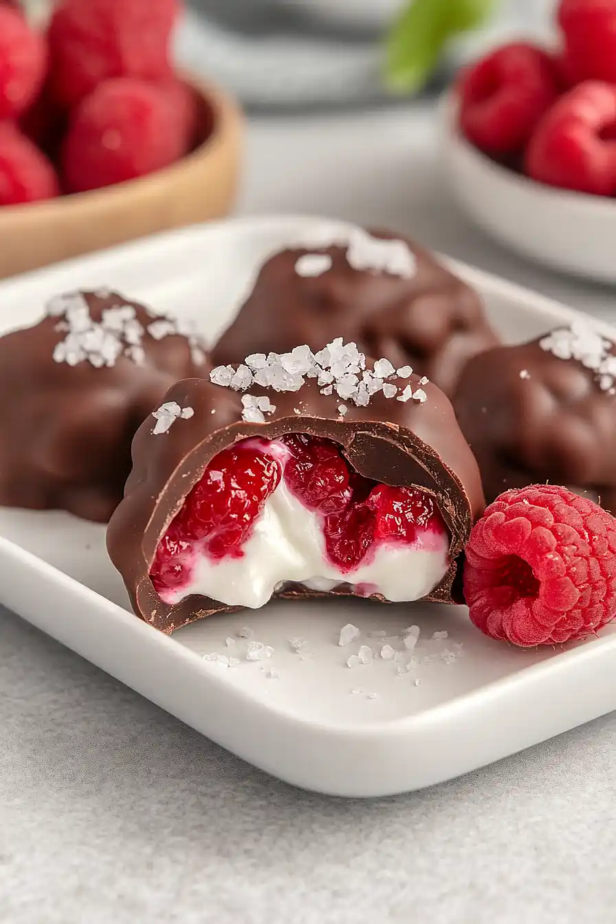 chocolate raspberry yogurt clusters