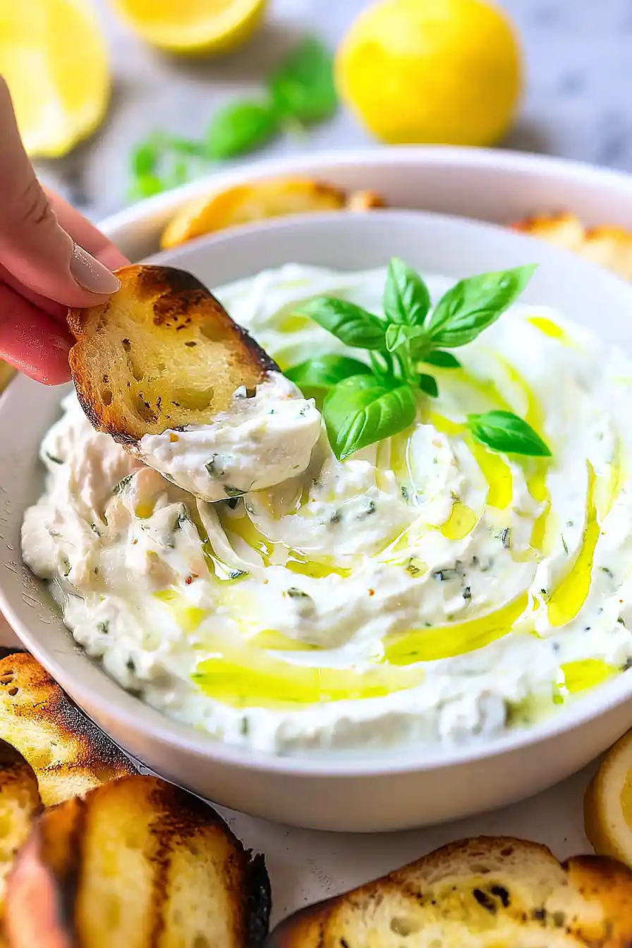 whipped ricotta dip with lemon