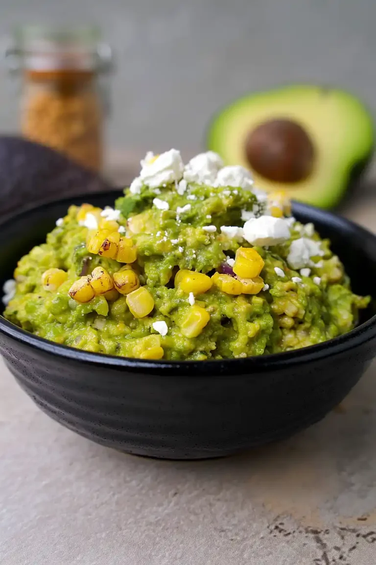 avocado, corn, and feta dip