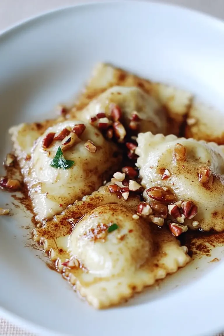 pumpkin ravioli with brown butter sauce