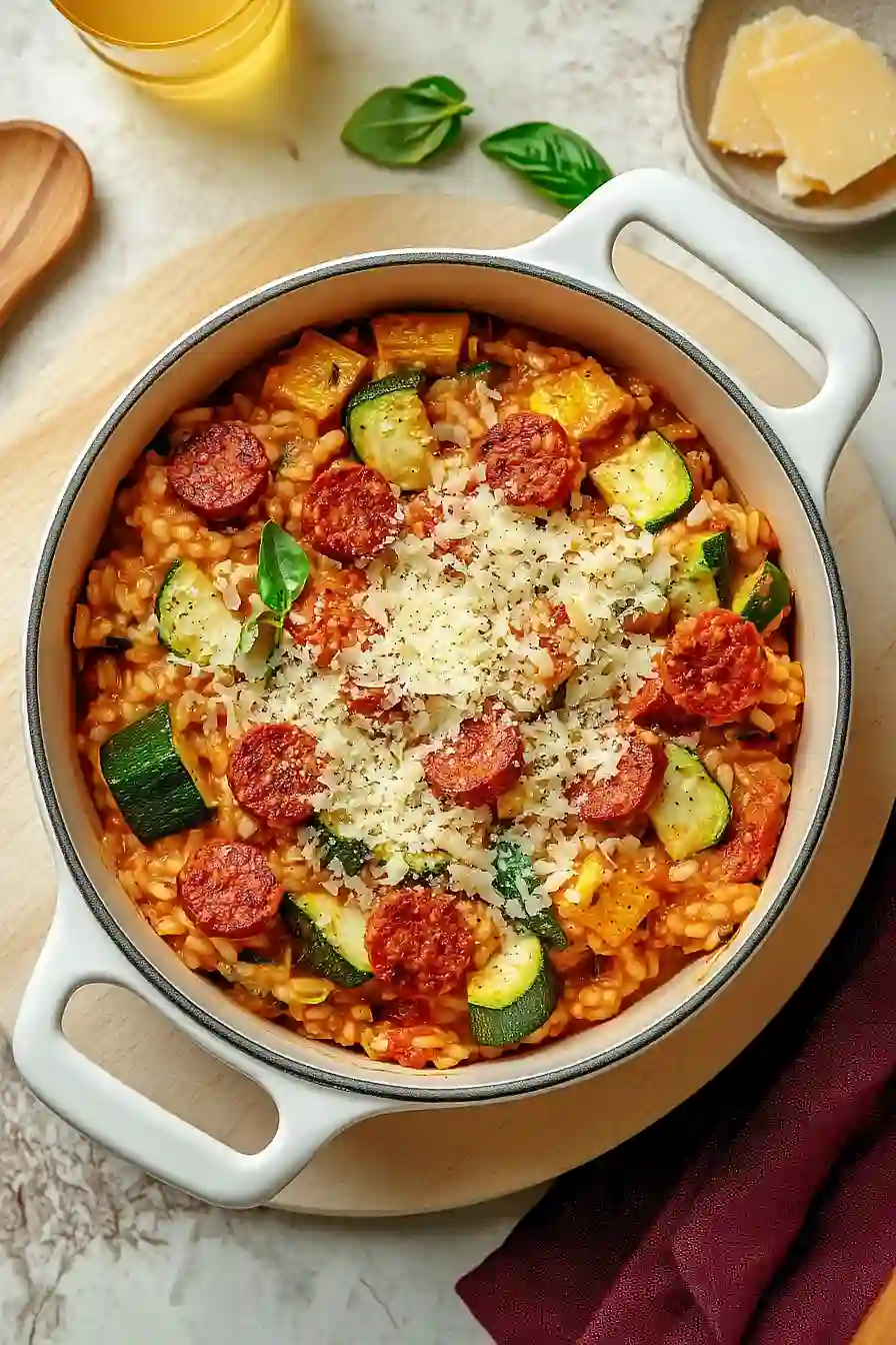 chorizo and courgette risotto