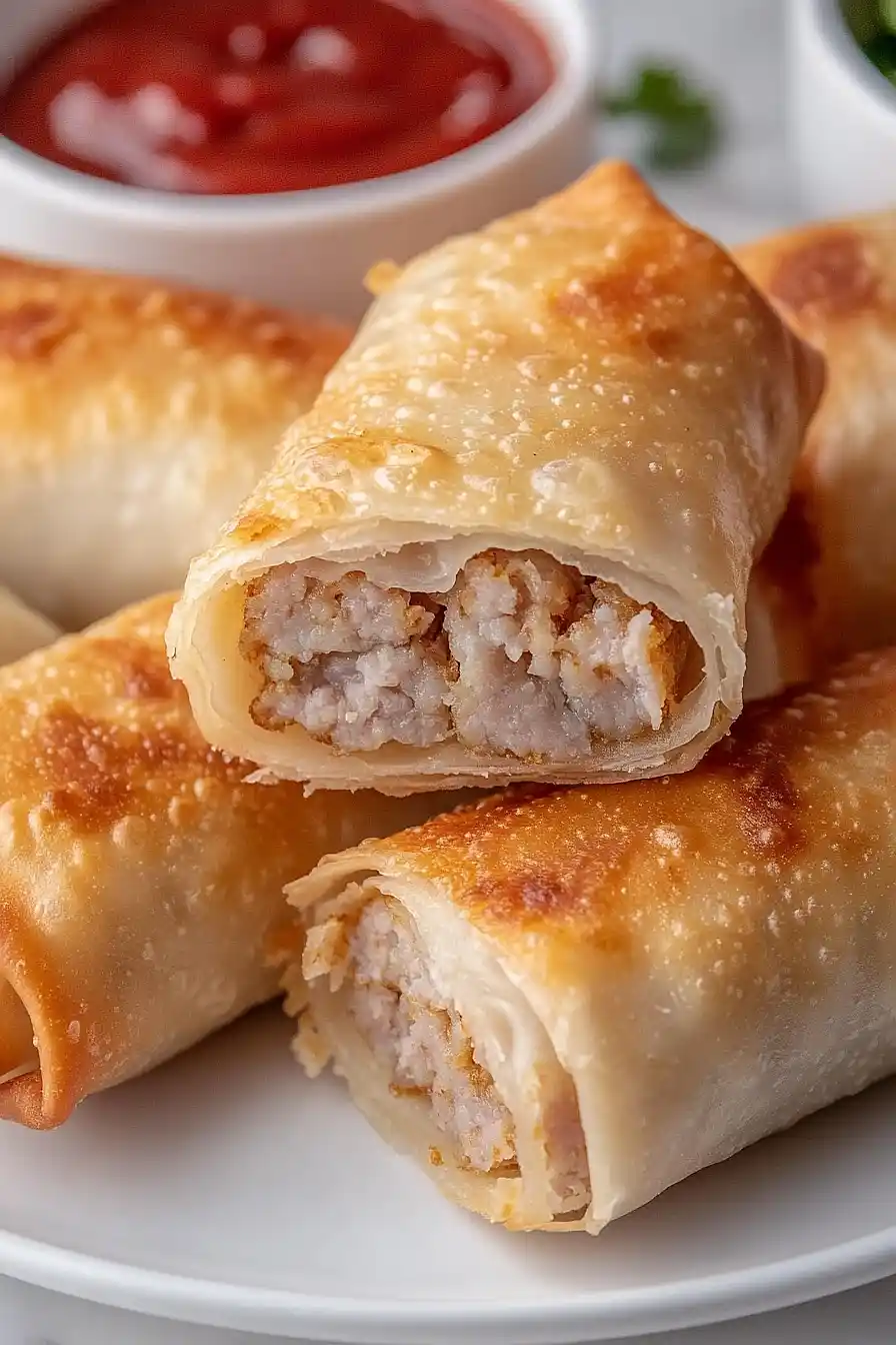pork sausage egg rolls