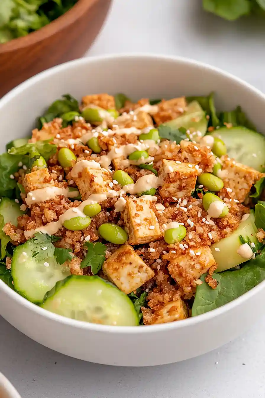 vegan crispy rice salad