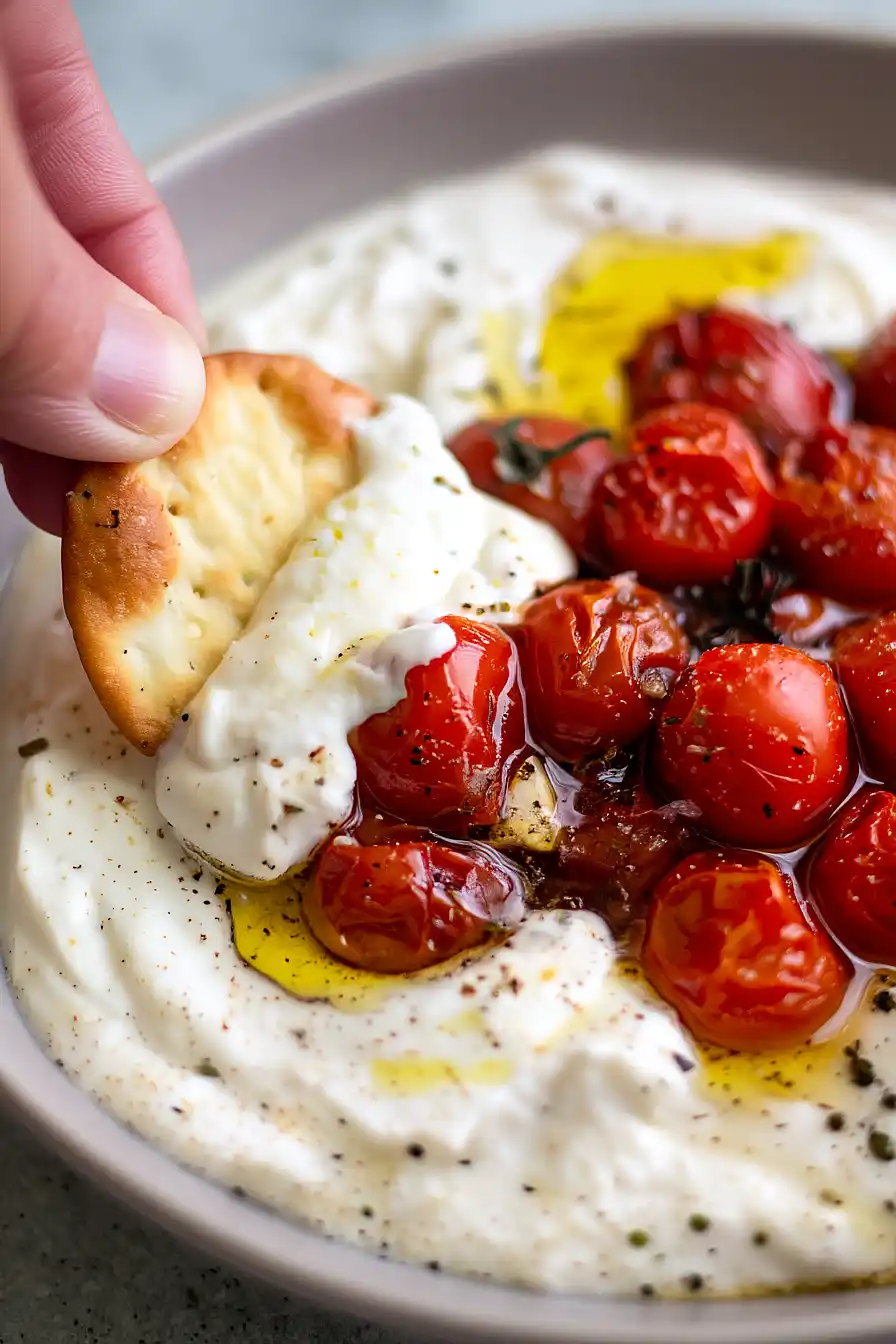 roasted garlic whipped ricotta dip