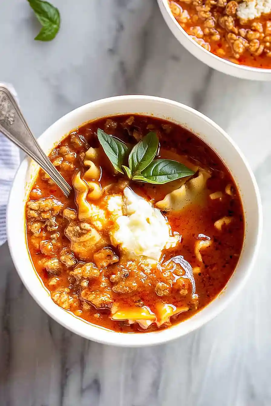lasagna soup with sausage and ground beef